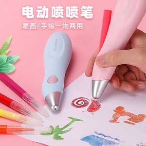 Tenwin 5600 cute kids painting Airbrush Marker Pen Sprayer System for Kids Art DIY Gifts