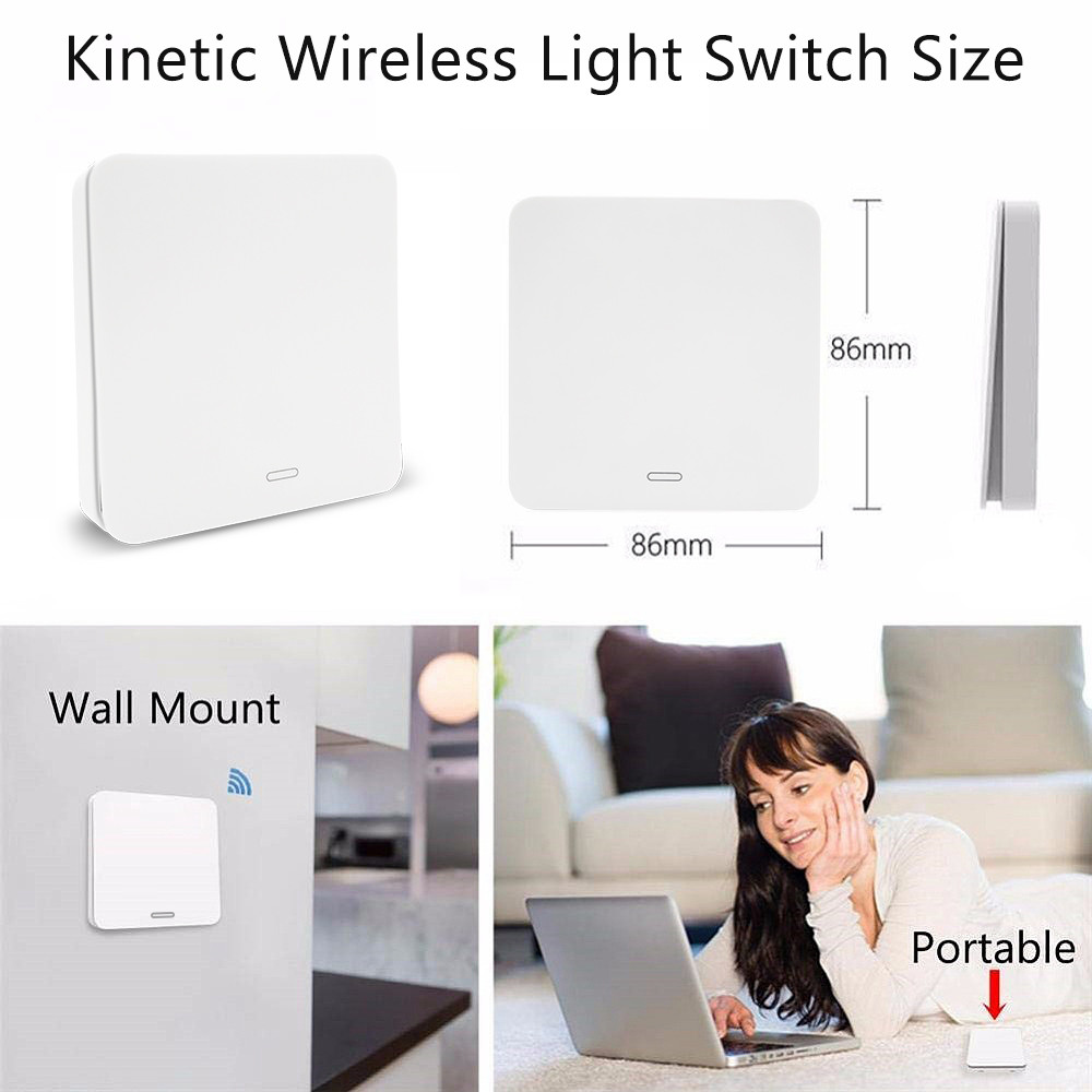 Buy Three Kinetic Self-powered Wireless Wall Switch To One Lamp Switch ...