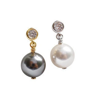 Tonglin unique bijoux 925 sterling silver freshwater pearl earrings fine jewelry