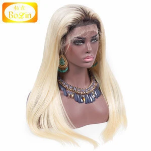 Top Quality Silky Straight Brazilian Hair Online Ombre Blonde Hair 1b 613 Human Hair 360 Full Lace Wig