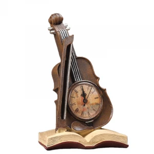 Top sale European style Creative furniture violins earth with clocks Window Personality Decoration Retro Crafts Home Decor
