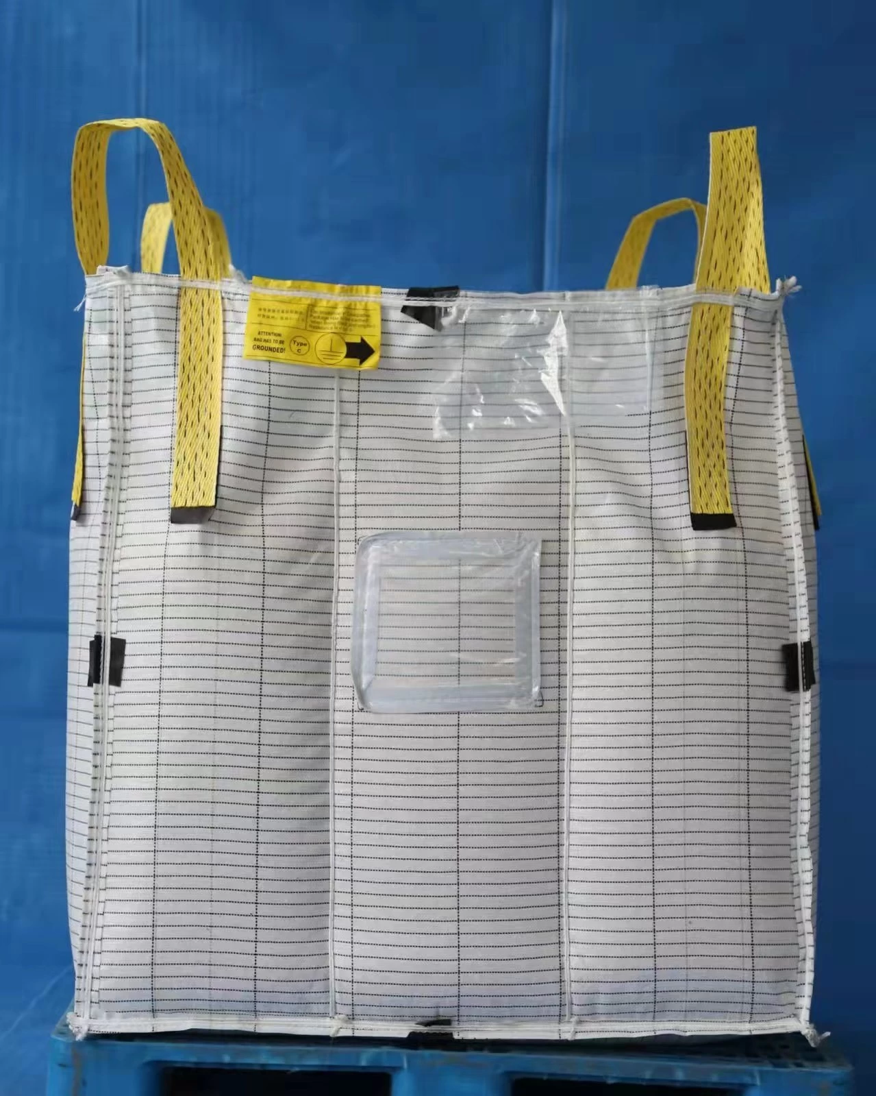 Type C FIBC Jumbo Bag Conductive Ton Bag Big Bulk Bag Wholesale Prices FIBC 1000kg Jumbo Big Bag 1 Cubic Meter 90X90X120cm Lamination Bulk Bag Bulk FIBC Big Bag