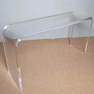 U Shape Transparent Acrylic Console Table Customized Demission