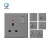 Import UK Standard Ultral-Thin Blue Panel 1gang+2USB Wtih 3pin Switch and Socket ISO CE IEC Wall Switch from China