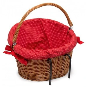 UK style countryside Wicker Bicycle Basket with cute Lining