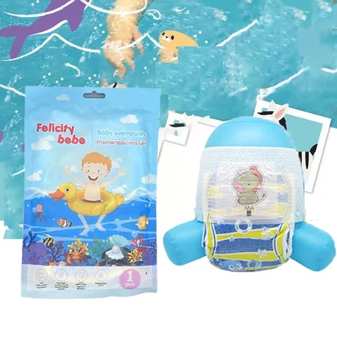 Unisoft OEM Baby Swim Diapers Good Quality Happy Pants M Size Nappies Cotton Baby Diaper For Baby Swimming