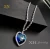 Import Valentines Gift Fashion Jewelry Austria Blue Sapphire Crystal Heart Shape Charm Pendant Necklace from China