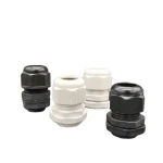 Ventilation Gray Plastic Connector Nylon Cable Gland With Nut White