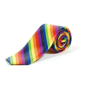 Very popular colorful strip polyester tie with high quality LD2036