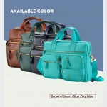Vsurplus Large Capacity 15-18L Multifunctional Tailored Utility Pockets Leather Briefcase Laptop Bag