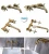 wall Mounted Brushed Golden Brass Bathroom Basin Faucet Lavatory faucet  Double cross handle Bathroom sink faucet