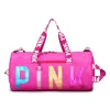 Waterproof fashion nylon custom logo mens tote sport gym travel duffle pink duffel bag women