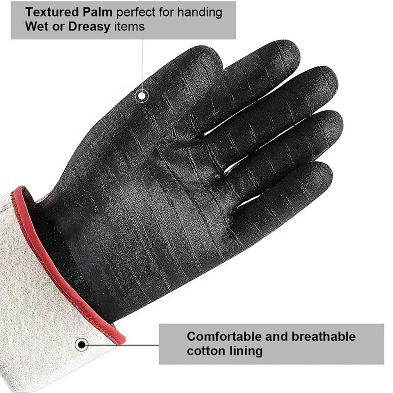 Waterproof Heat Resistant Insulated Pit Neoprene Rubber Kitchen Cooking Oven Barbecue Grill BBQ Gloves