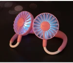 Wearable Sport Fan LED Light Necklace Fan With Aroma Sponge