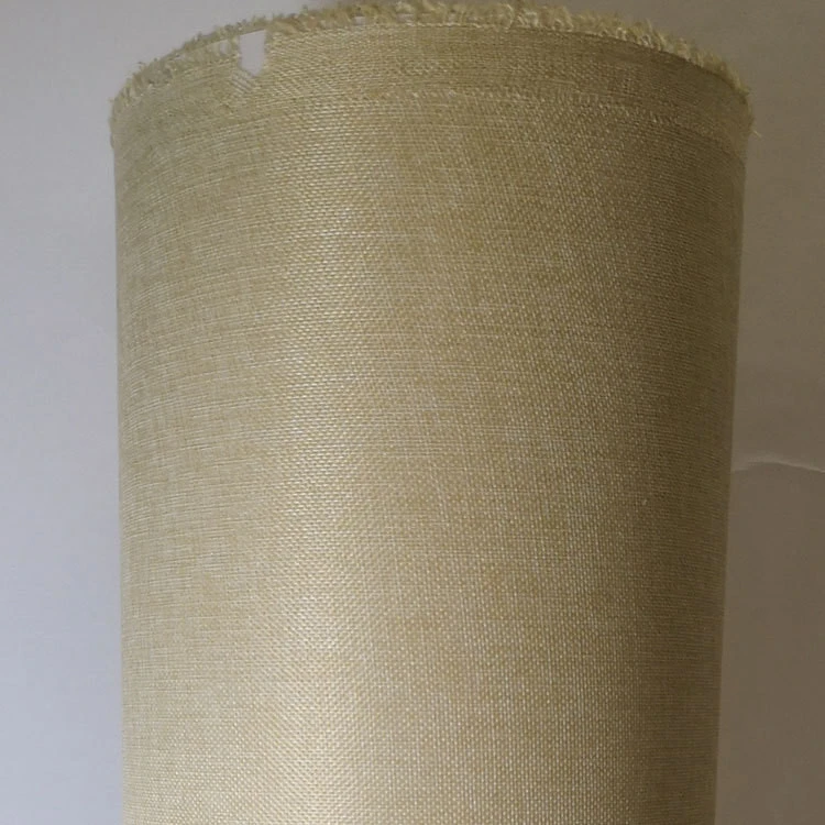 White Natural Classic Laminated Pvc Table Lamp Shade Linen  Polymer LayerHalf Lamp Cover Shade Fabric