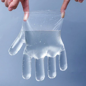 Wholesale 2020 Household Beauty Thickened Cleaning Eating Waterproof Transparent Film Pe Hand Glove Disposable Plastic Gloves