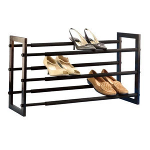 wholesale 3 tier wooden metal extendable shoe rack