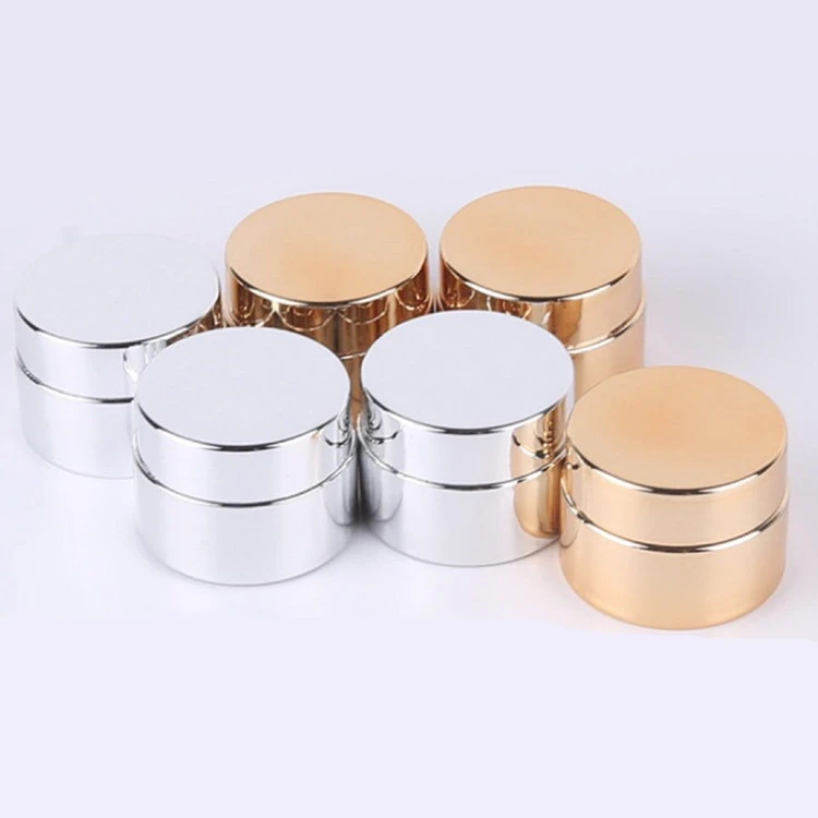 Wholesale 5g Plastic PP fancy plastic face cream containers / UV gold silver gel cream jars for sample