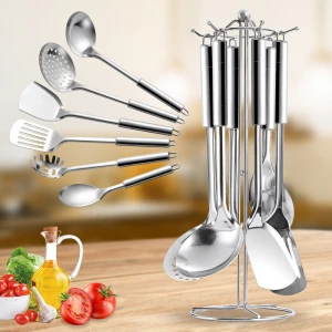 Wholesale 7 pcs best selling high grade hollow handle stainless steel kitchen utensils sets cooking tools