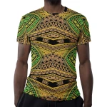 Wholesale Cheap T Shirt Polynesian Traditional Tribal Pattern 3D Printing T Shirts Manufacturer Mens T-shirts Printing Machine