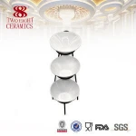 Wholesale chinese ceramics other flat ware, dessert cup set with iron stand