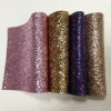 Wholesale chunky glitter fabric leather for shoes bags and hairbows