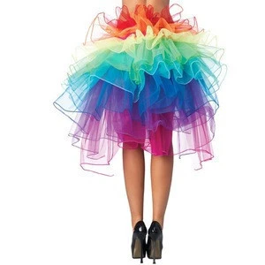 Wholesale Clothing Ribbon Tie Rainbow Tulle Saree Petticoat Girls Skirt v65142