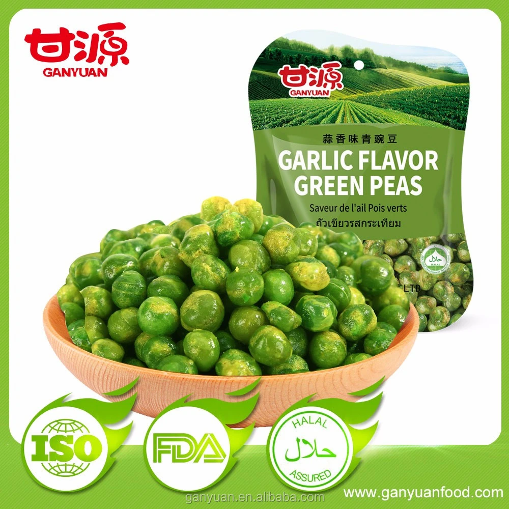 Wholesale Ganyuan Garlic flavor green peas snack foods