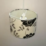 Wholesale handmade Customized E27 Drum pendant electric light shade-White,leaf print lamp shade fabric