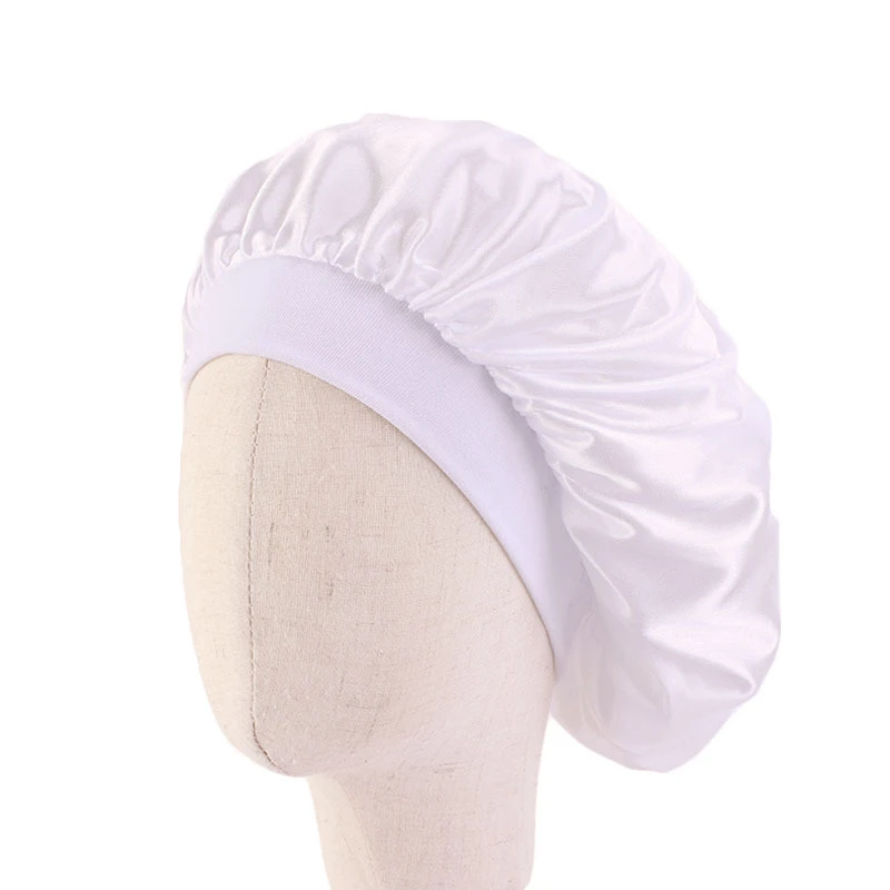 Wholesale High Quality Plain Custom Silk Sleep Kids Bonnet Colorful Real Satin Double Layer Bonnet Baby Accessories Head Wrap