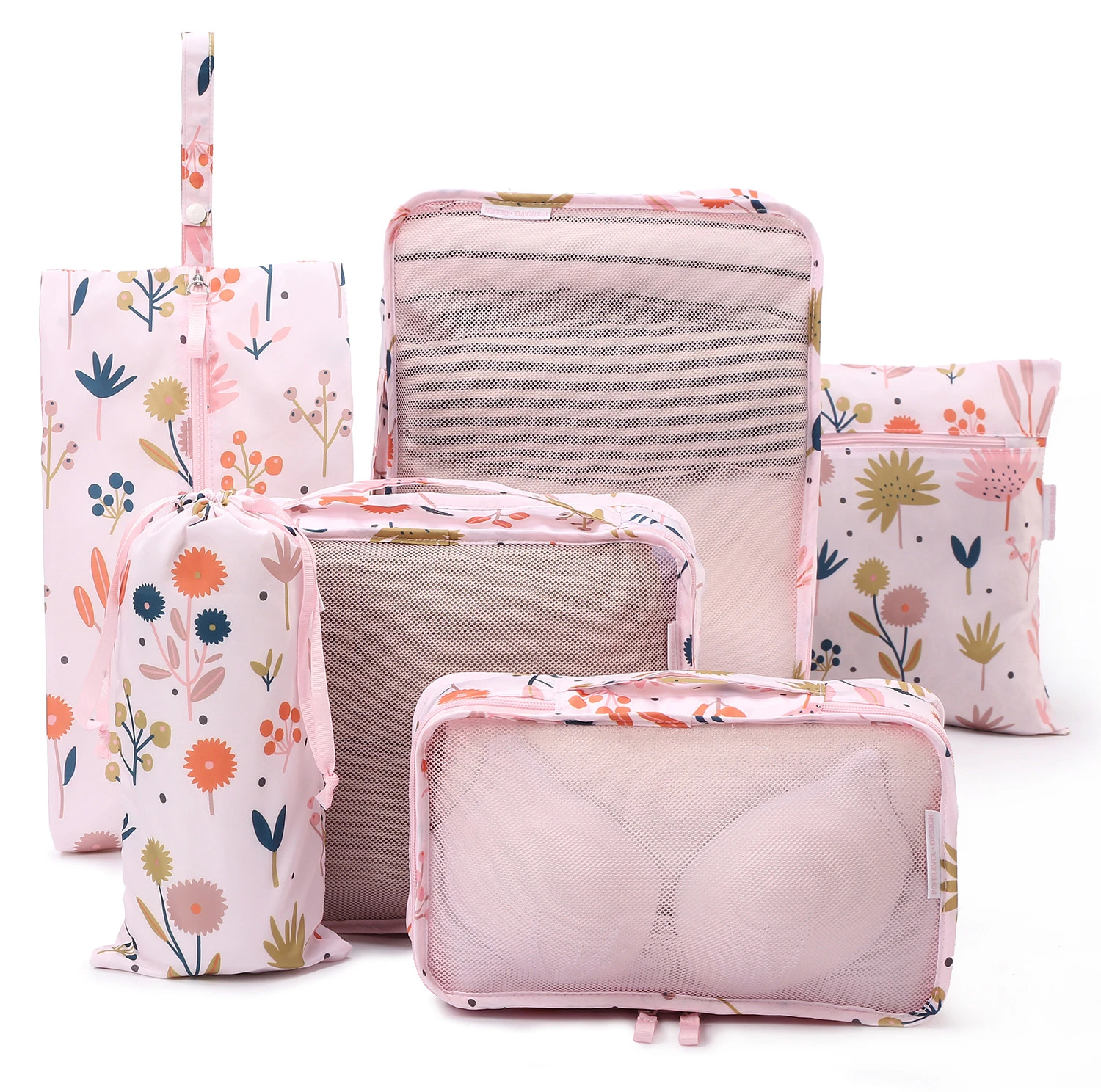 Wholesale high quality P.travel Travel Luggage bag Organizer 6 Pcs Packing Cubes Storage bag