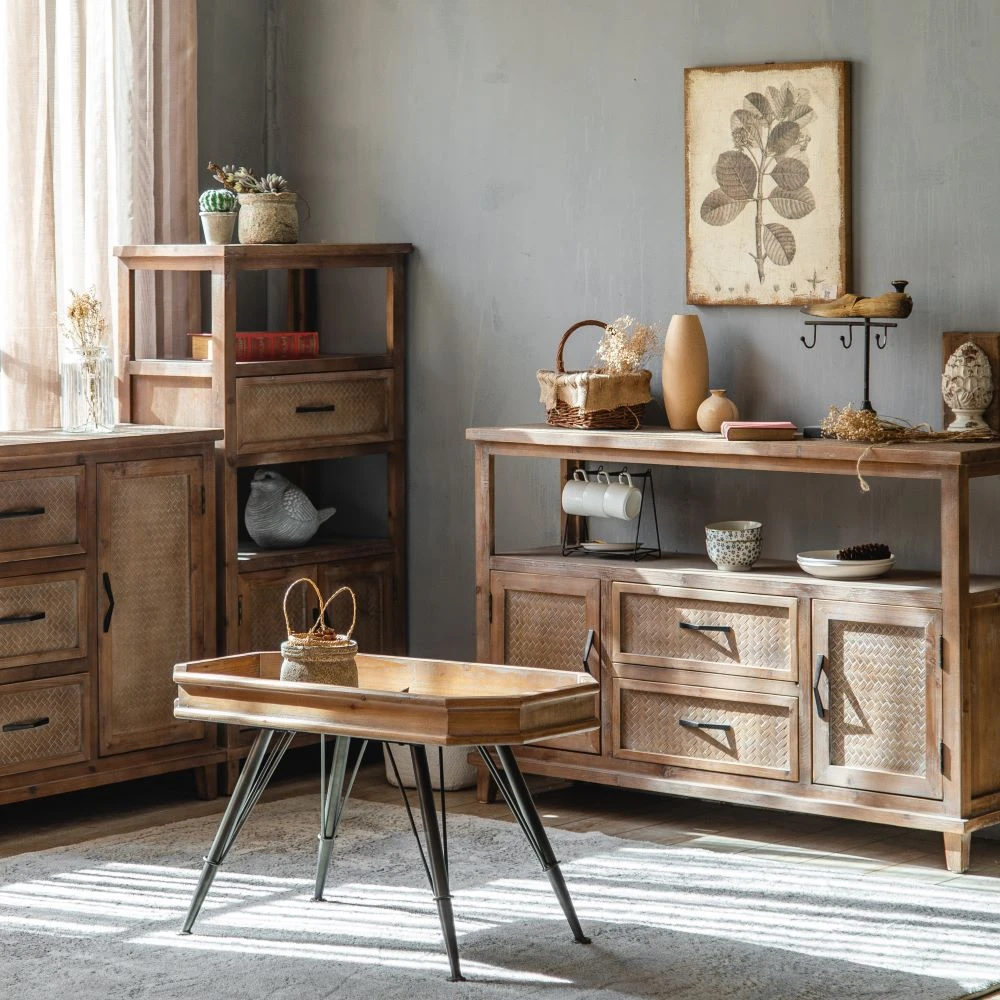 Wholesale home furniture center vintage antique rustic  solid wood  table nature Fuzhou factory price