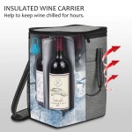 Wholesale Insulated Leakproof 6 Cooler Bottle Wine carrier Bag outdoor Picnic tote cooler Bag factory Supplier OEM custom