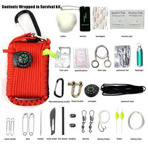 Wholesale integrated 550 paracord survival kit for outdoor travel kit