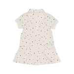 Wholesale Kids Clothing Baby Girl Dots Pique Prints White Polo Dress Short Sleeve