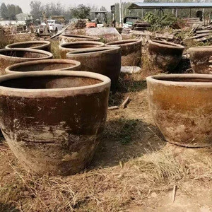 Wholesale large clay flower pot planters for drinking stone garden pots