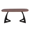 Wholesale MDF With Wood Paper or Veneer Top Black Powder Coating Leg Dining Tables Restaurant Tables