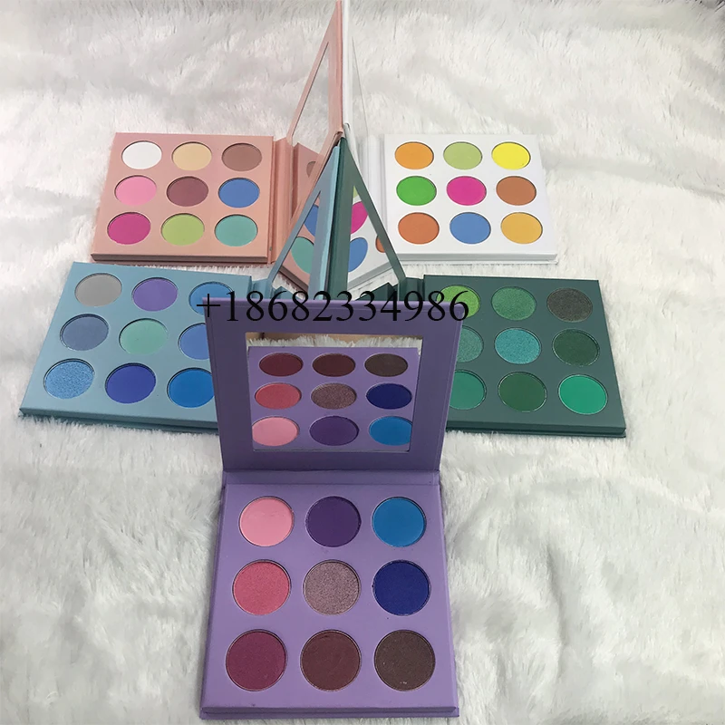 wholesale no logo high pigment OEM makeup cosmetics custom 9 color private label eyeshadow palette