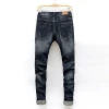 wholesale price New Mens Classic Dark Blue Ripped skinny fit Jeans