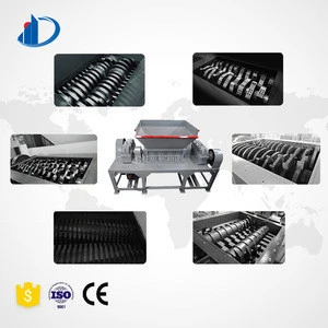 Widely Used twin shaft waste tire shredder tires recycle machine line