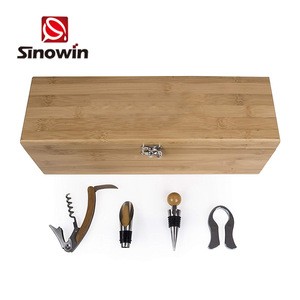Wine Bottle And Serving Bar Wine Accessories Bamboo Box Wine Gift Case Box Set