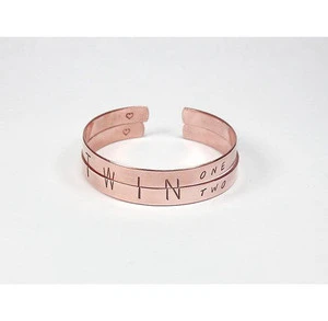 Women Gold Plating Accessories Stainless Steel Bangles Bracelet for Two