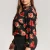 Import Women Plus Size Clothing Floral Surplice Long Sleeve Top Shirts Blouses from China