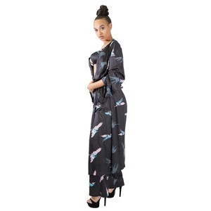 Women Printed Pajama 3 PCES Set Silk Sleepwear Sets 7883
