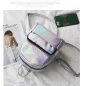 Women Silver Rainbow Dressy Campus Purse Small Fashion Travel School Bag Bookbag Mini Girls Fancy Glitter holographic Backpack