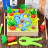 Wooden Montessori Toys Carrots Shape Sorting Developmental Gifts Wooden Baby Toy Fishing Catching Matching Game Educational Toys