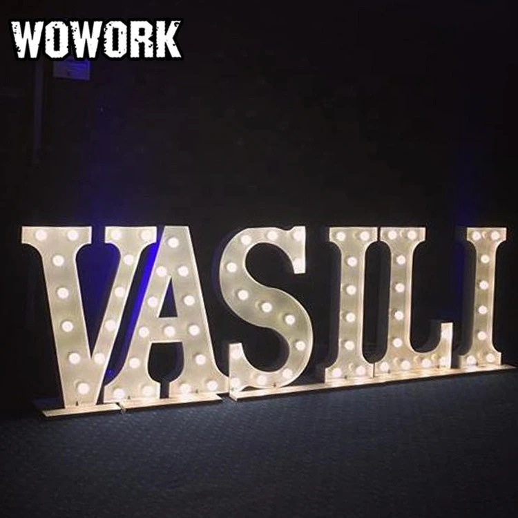 WOWORK fushun lusheng spelling person wedding event initial name letter lights for party decoration