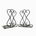 Wrought Iron Spiral Black Bookends