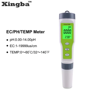 XINGBA Professional TDS PH Meter EC/PH/Temperature Meter Digital Water Quality Monitor Tester