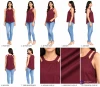 Sleeveless Swing Top with Cut-Out Neck in Wine Red